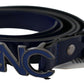 Sleek Dark Blue Leather Fashion Belt - SEHABRANDS