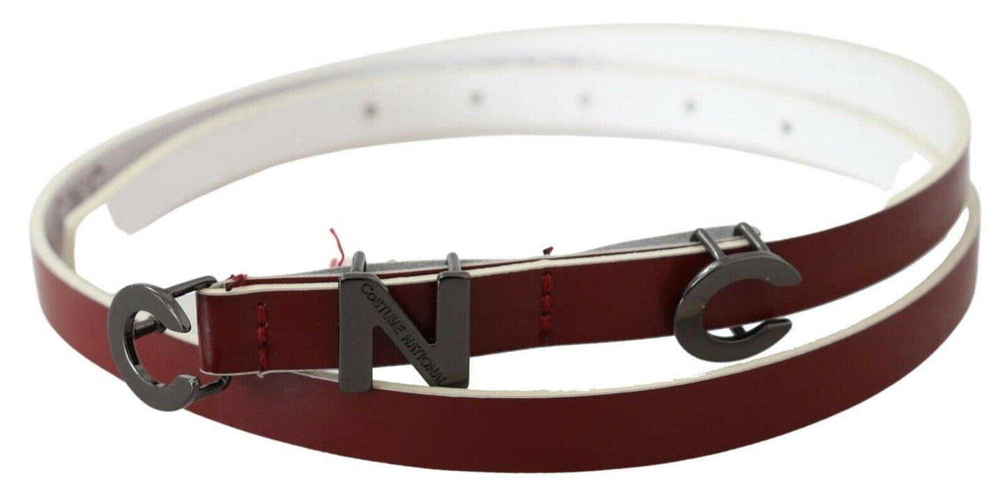 Chic Maroon Leather Fashion Belt - SEHABRANDS