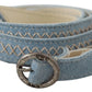 Chic Sky Blue Leather Belt - Buckle Up in Style - SEHABRANDS