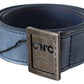 Elegant Blue Leather Fashion Belt - SEHABRANDS