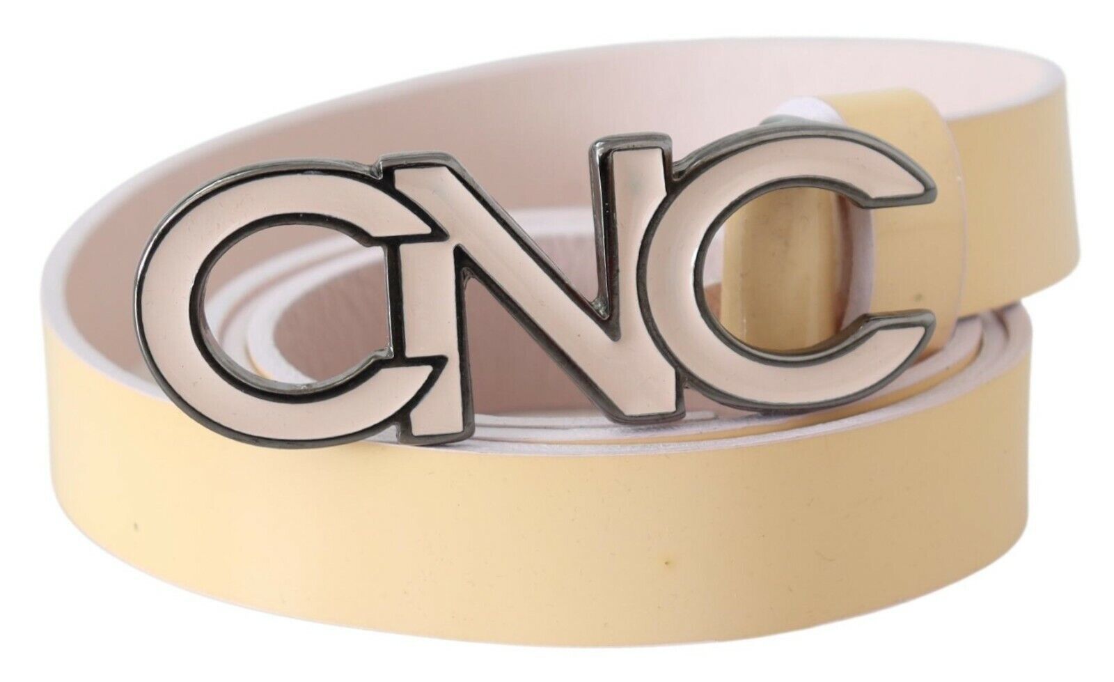 Chic Beige Logo Leather Belt - SEHABRANDS