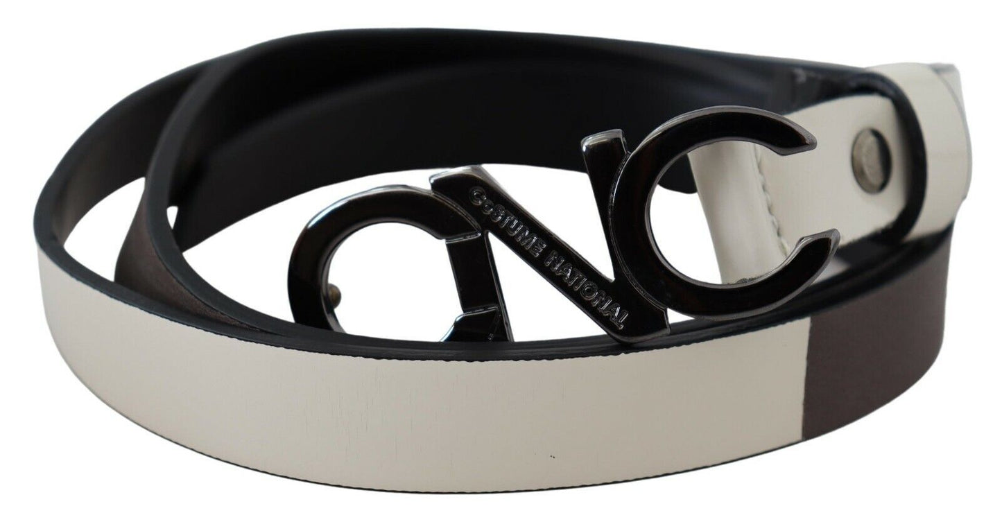 Elegant White Leather Fashion Belt - SEHABRANDS