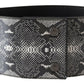 Classic Snakeskin Motif Leather Belt - SEHABRANDS