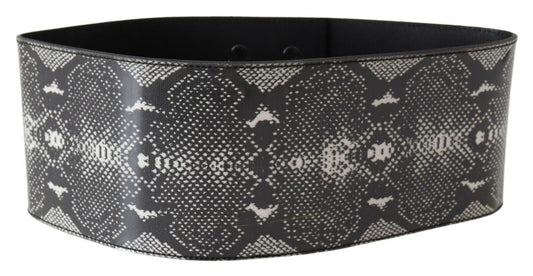 Classic Snakeskin Motif Leather Belt - SEHABRANDS