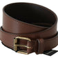 Chic Brown Leather Fashion Belt with Bronze-Tone Hardware - SEHABRANDS