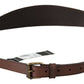 Chic Brown Leather Fashion Belt with Bronze-Tone Hardware - SEHABRANDS