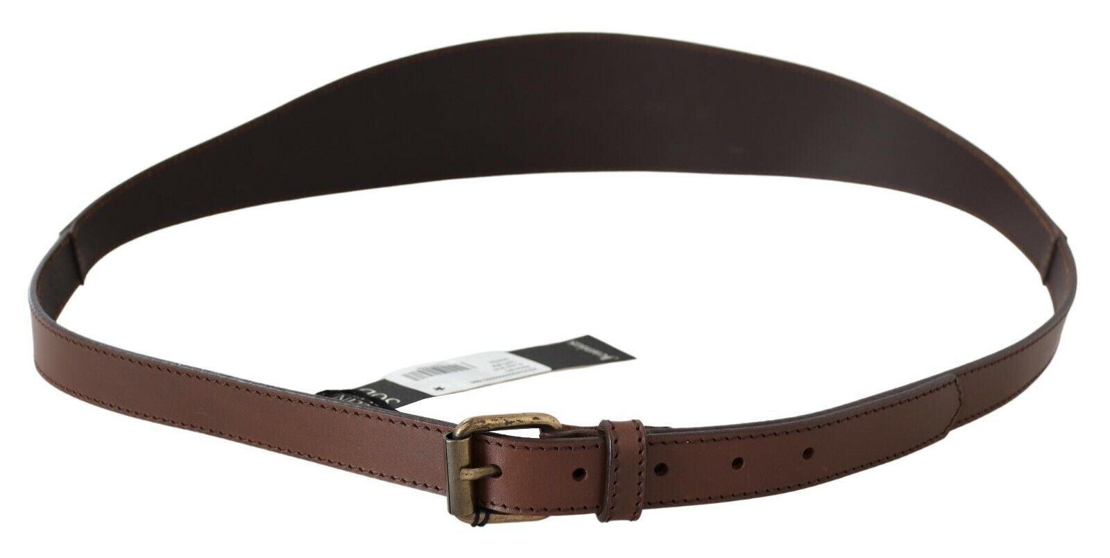 Chic Brown Leather Fashion Belt with Bronze-Tone Hardware - SEHABRANDS