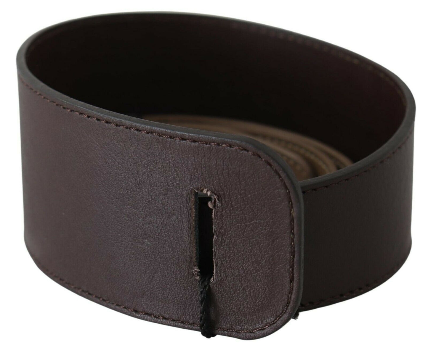 Elegant Dark Brown Braided Leather Belt - SEHABRANDS