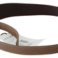 Elegant Dark Brown Braided Leather Belt - SEHABRANDS