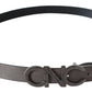 Metallic Gray Italian Leather Fashion Belt - SEHABRANDS