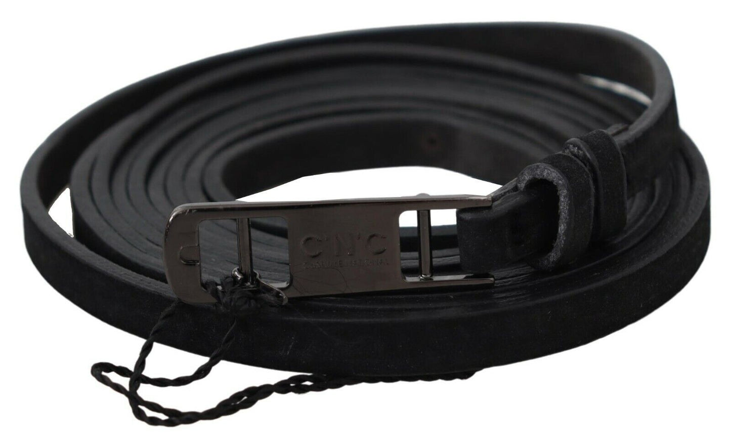 Elegant Black Leather Adjustable Belt - SEHABRANDS