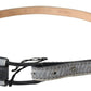 Elegant Black Braided Leather Belt - SEHABRANDS