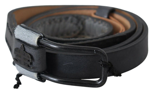 Elegant Black Braided Leather Belt - SEHABRANDS