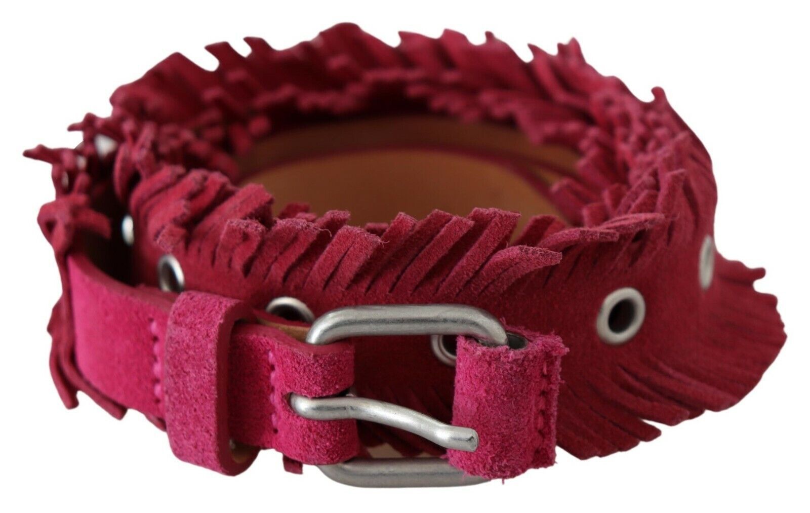 Elegant Maroon Double Buckle Leather Belt - SEHABRANDS