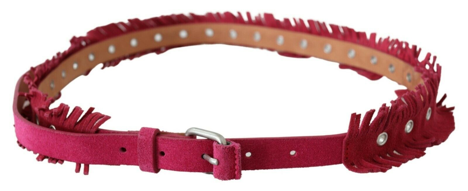 Elegant Maroon Double Buckle Leather Belt - SEHABRANDS