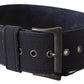 Elegant Navy Blue Leather Waist Belt - SEHABRANDS