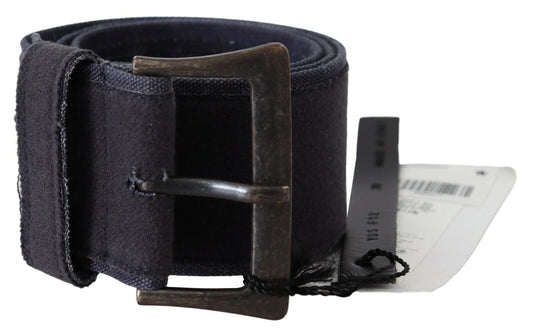 Elegant Navy Blue Leather Waist Belt - SEHABRANDS