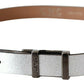 Elegant Silver Leather Fashion Belt - SEHABRANDS