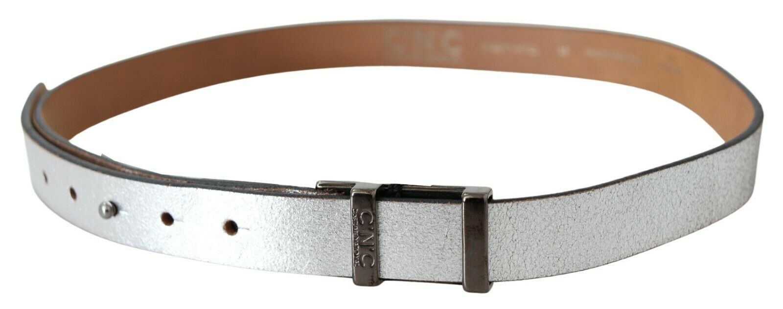 Elegant Silver Leather Fashion Belt - SEHABRANDS