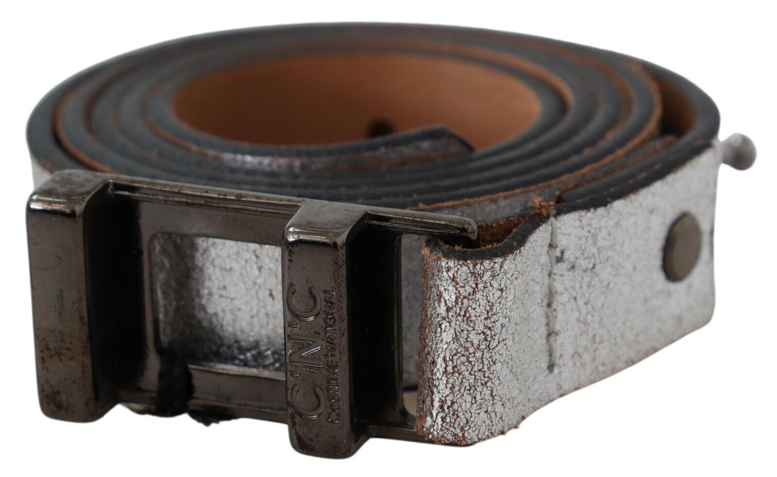 Elegant Silver Leather Fashion Belt - SEHABRANDS