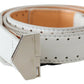 Elegant White Leather Fashion Belt - SEHABRANDS