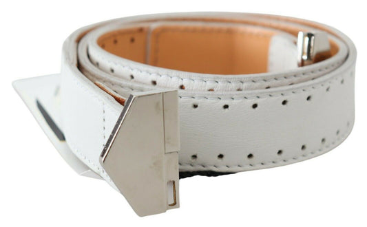 Elegant White Leather Fashion Belt - SEHABRANDS