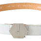 Elegant White Leather Fashion Belt - SEHABRANDS