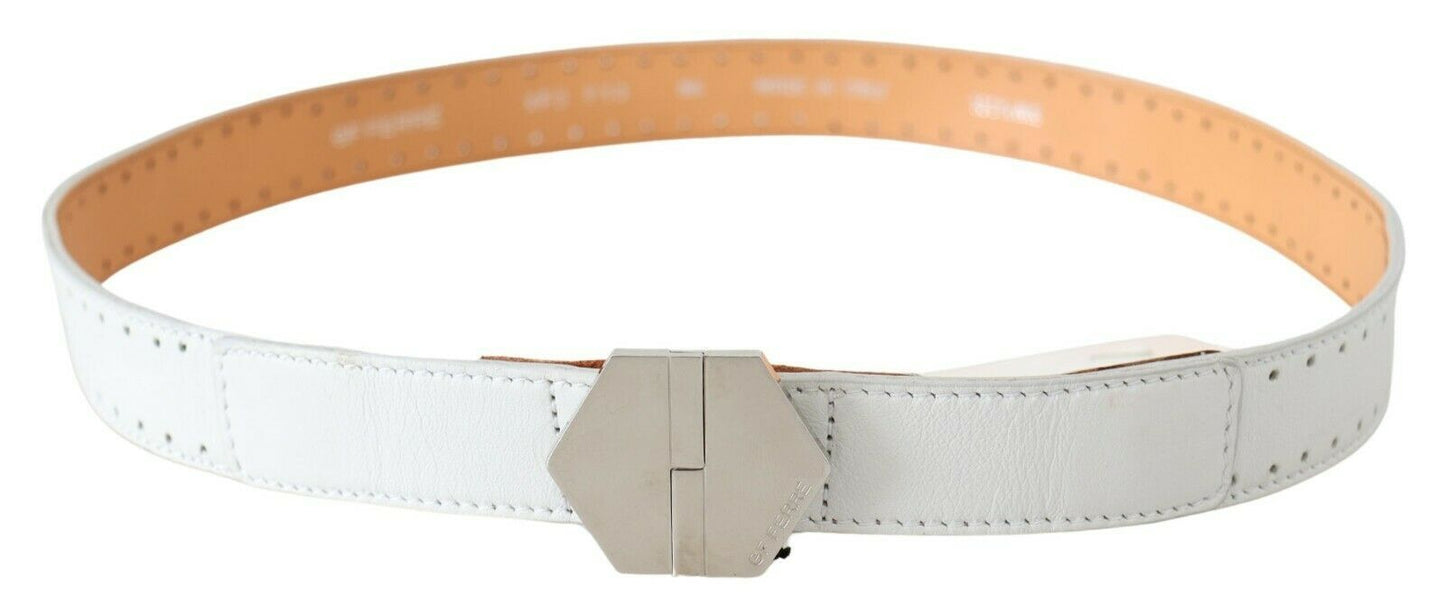 Elegant White Leather Fashion Belt - SEHABRANDS