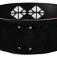 Elegant Wide Leather Fashion Belt with Metal Accents - SEHABRANDS