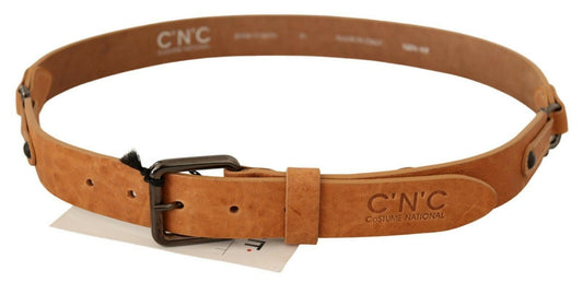 Elegant Light Brown Fashion Belt with Black-Tone Buckle - SEHABRANDS