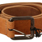 Elegant Light Brown Fashion Belt with Black-Tone Buckle - SEHABRANDS