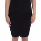 Elegant Black Sheath Jersey Knee-Length Dress - SEHABRANDS