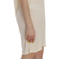 Chic Cream A-Line Elbow Sleeve Dress - SEHABRANDS