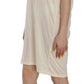 Chic Cream A-Line Elbow Sleeve Dress - SEHABRANDS