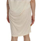 Chic Cream A-Line Elbow Sleeve Dress - SEHABRANDS