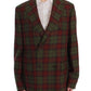 Elegant Checkered Double-Breasted Wool Blazer - SEHABRANDS