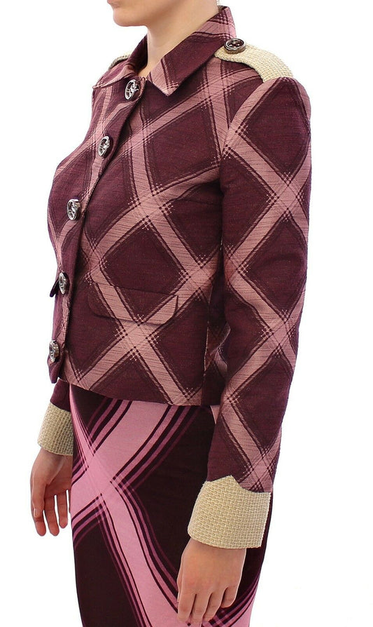 Elegant Multicolor Check Print Jacket - SEHABRANDS