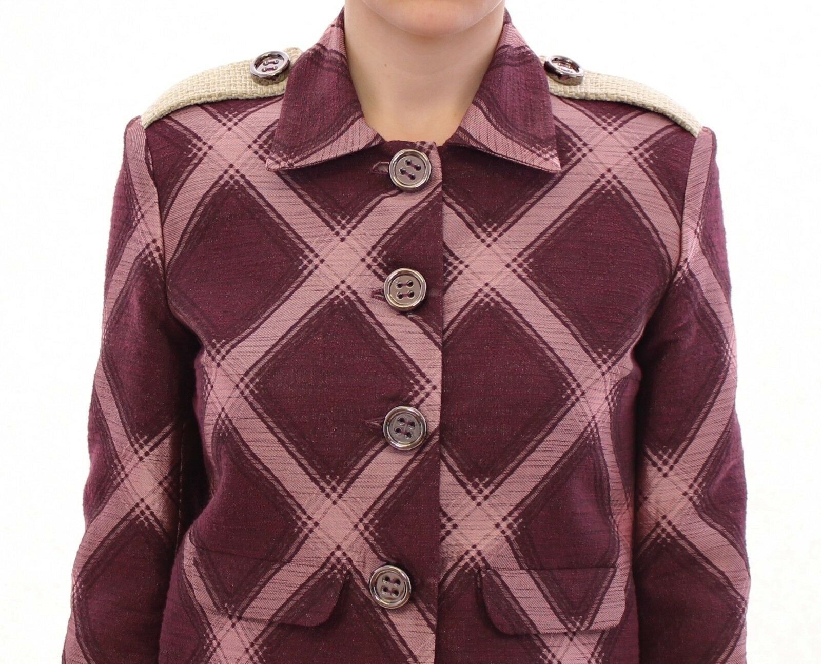 Elegant Multicolor Check Print Jacket - SEHABRANDS