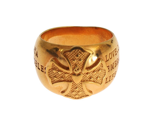 Glamorous Gold-Plated Sterling Silver Ring - SEHABRANDS