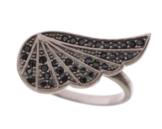 Black Rhodium Silver Crystal Ring - SEHABRANDS