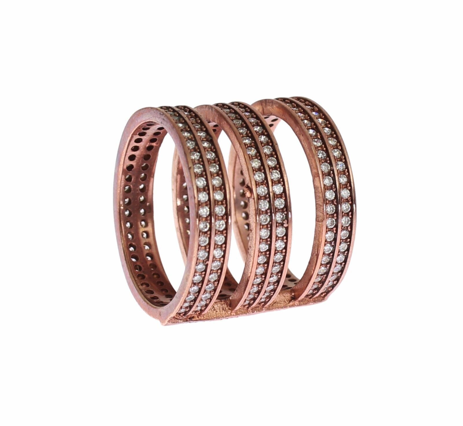 Dazzling Pink Gold Plated CZ Crystal Ring - SEHABRANDS