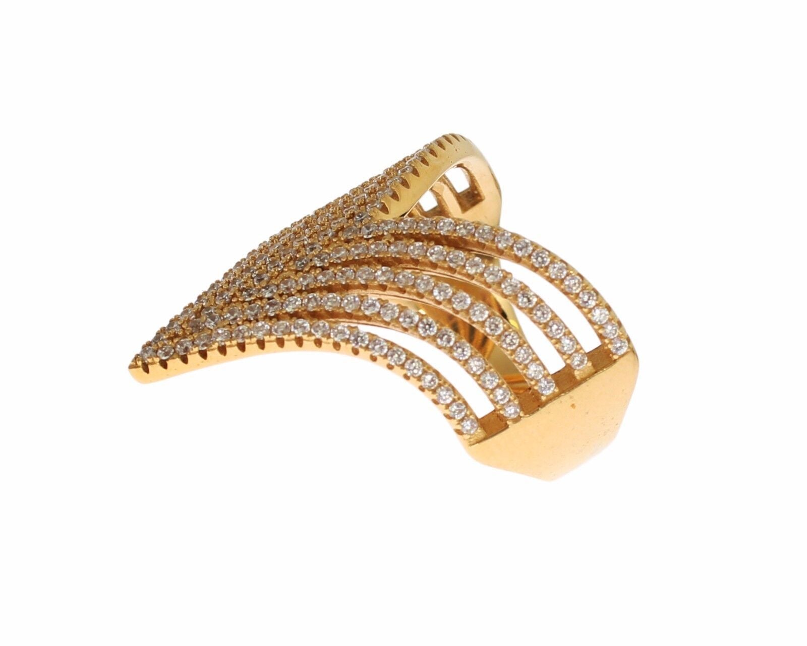 Glamorous Gold Plated Crystal Ring - SEHABRANDS