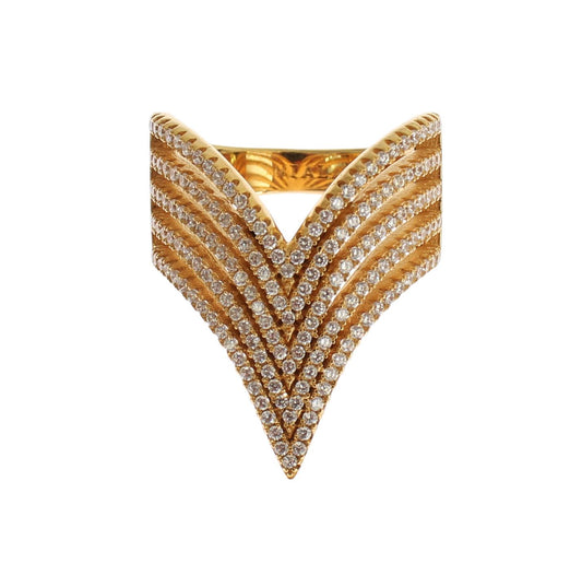 Glamorous Gold Plated Crystal Ring - SEHABRANDS