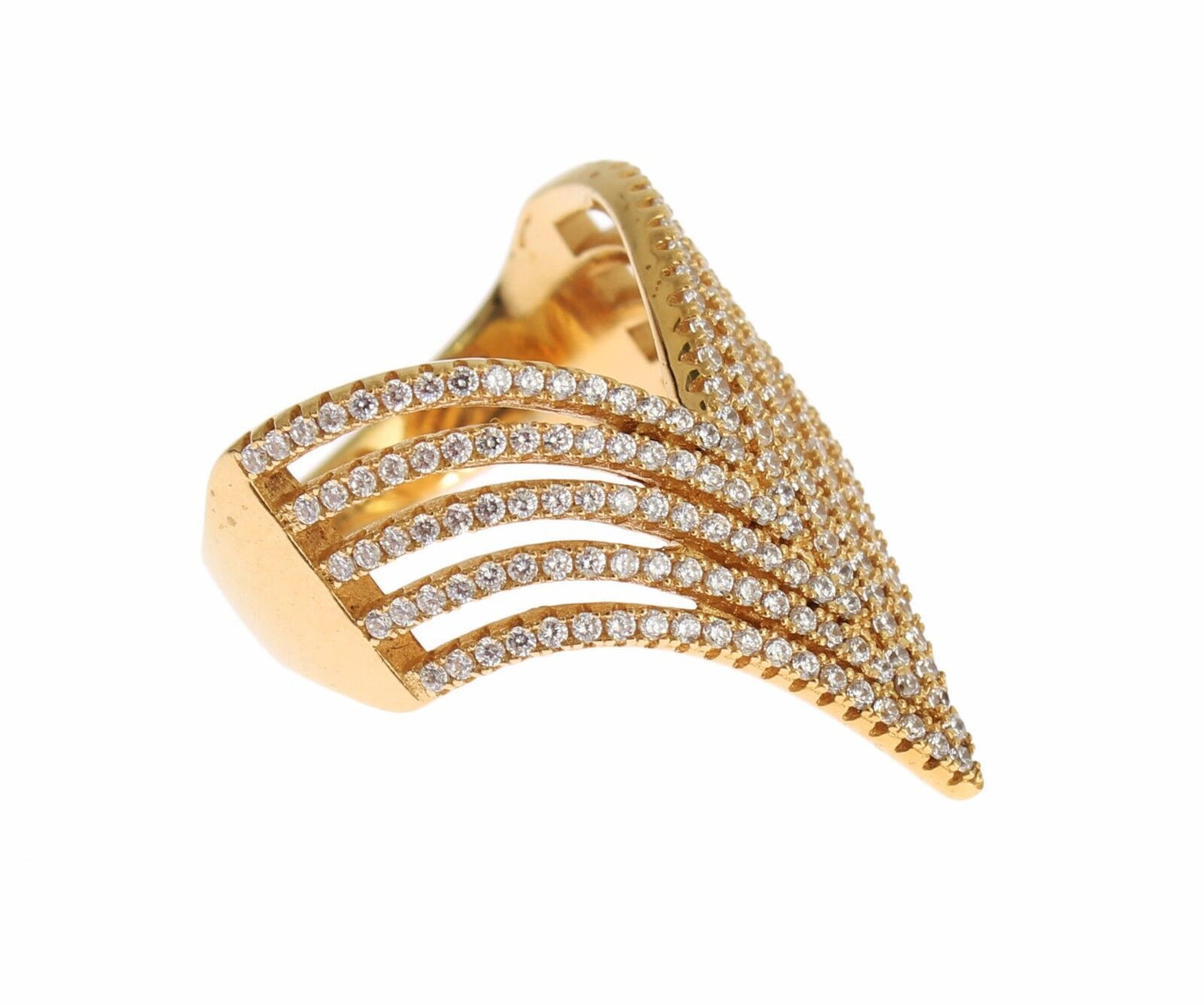 Glamorous Gold Plated Crystal Ring - SEHABRANDS