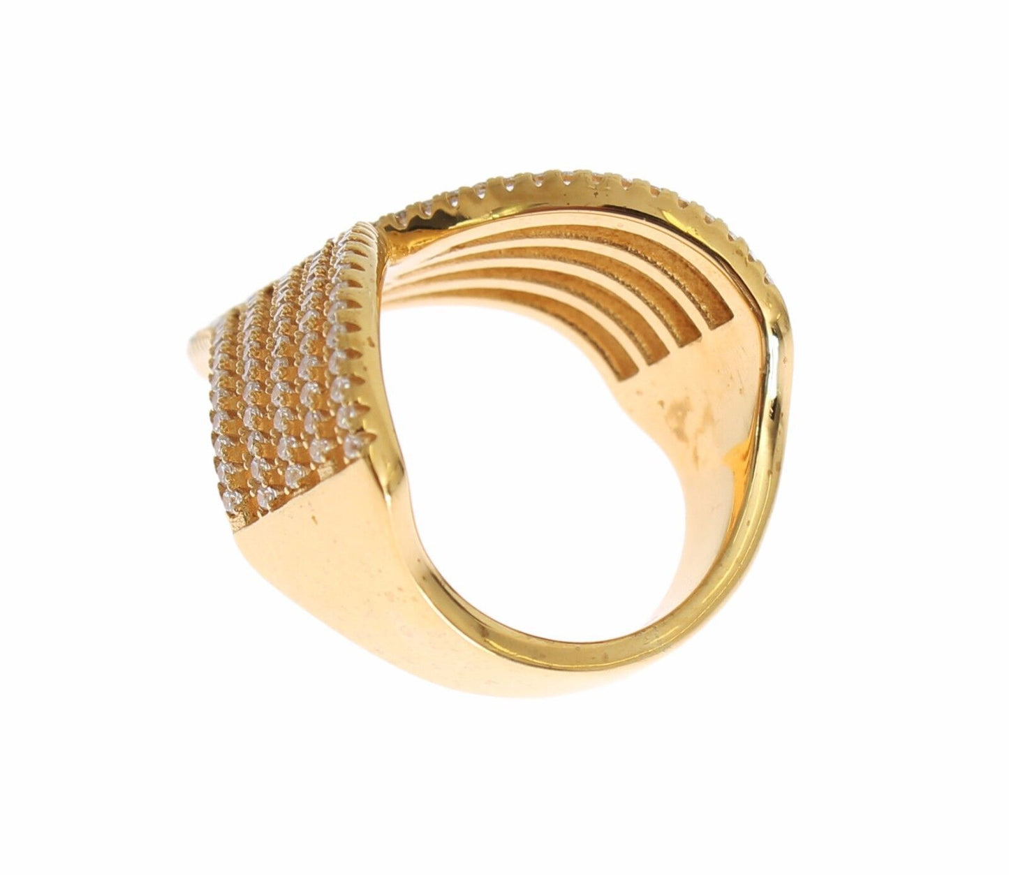 Glamorous Gold Plated Crystal Ring - SEHABRANDS