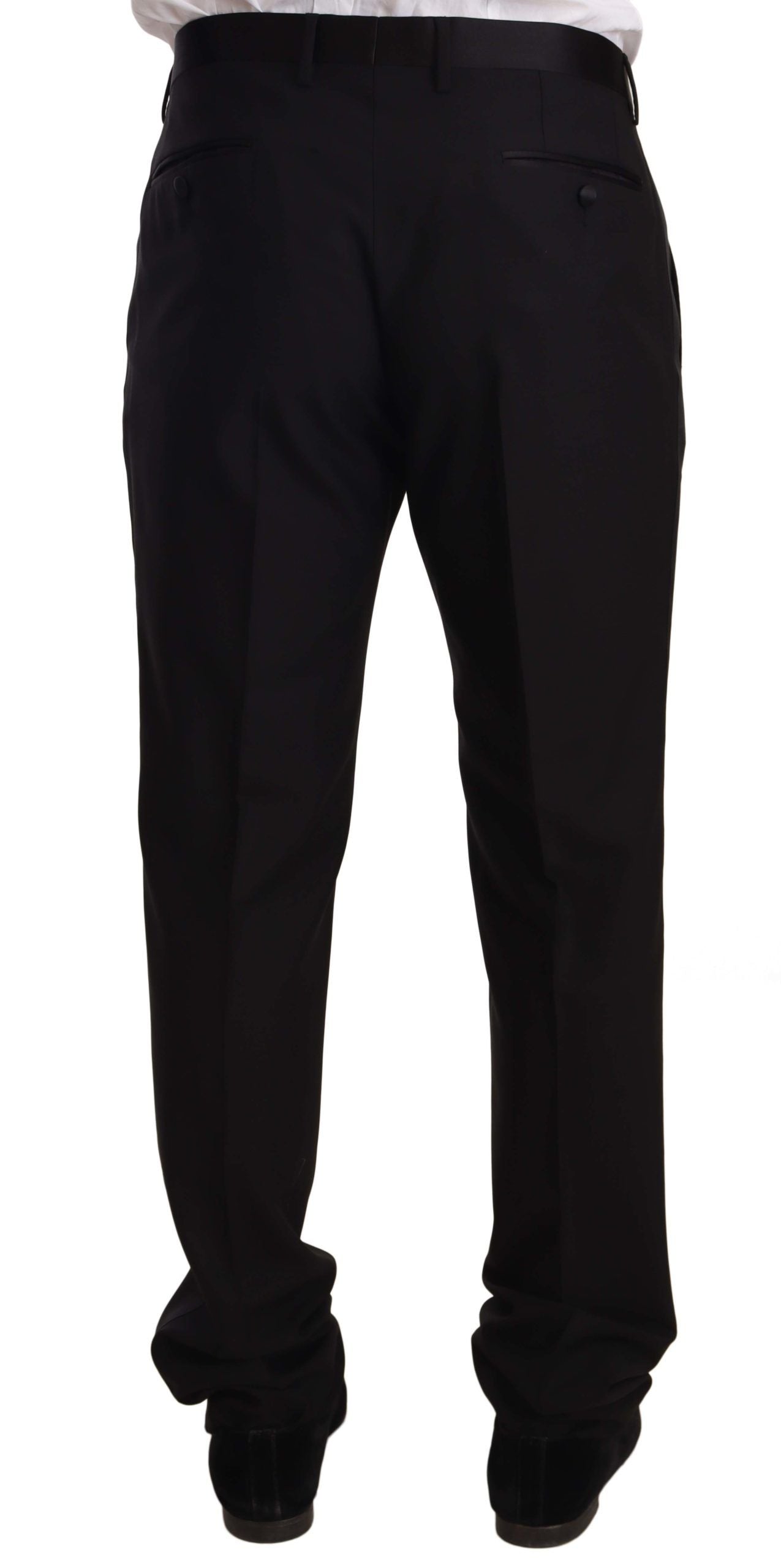 Dolce & Gabbana Elegant Black Skinny Tuxedo Trousers