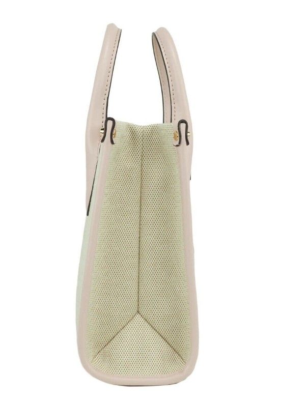 Mirella Small Powder Blush Canvas Shopper Crossbody Handbag Purse - SEHABRANDS