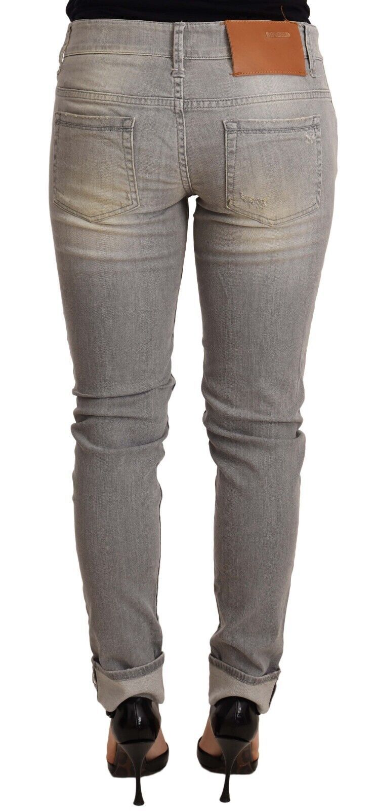 Chic Slim Fit Gray Wash Denim Jeans - SEHABRANDS