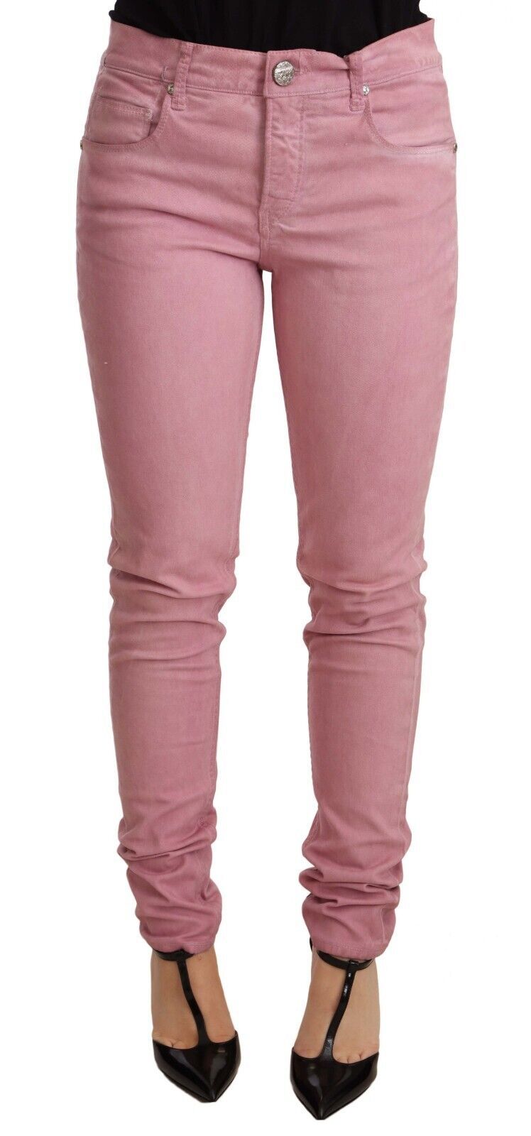 Elegant Slim Fit Pink Denim Jeans - SEHABRANDS