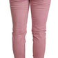 Elegant Slim Fit Pink Denim Jeans - SEHABRANDS